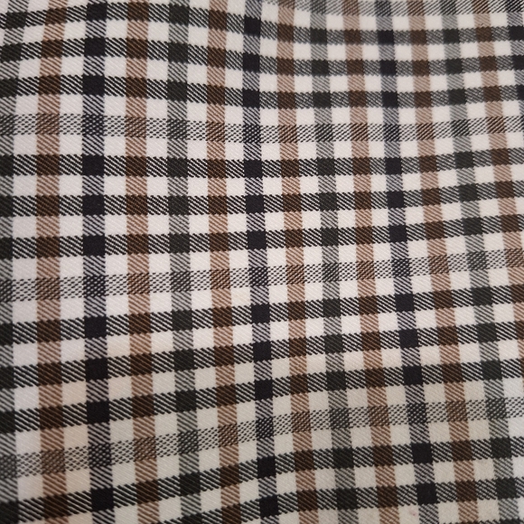 Renuar size 2 R1928 Woven Pant cream brown black plaid slim pull-on pants - Picture 5 of 6